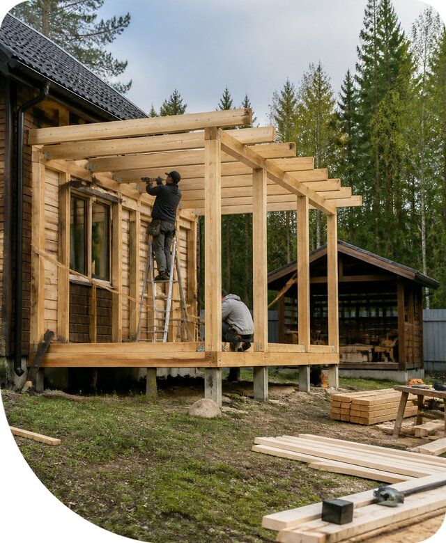 Строительство пристроек и построек на участке в Луховицах